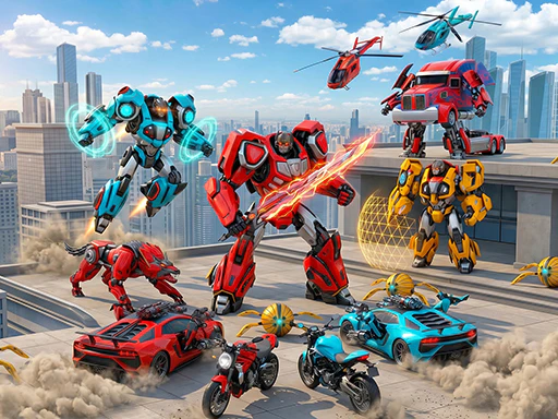 Flying Robot Transform Car Games